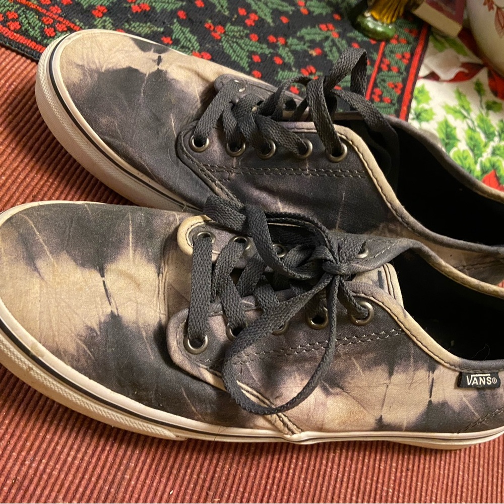 Vans Black and Tan Sneakers with Low-top Design and Canvas Material